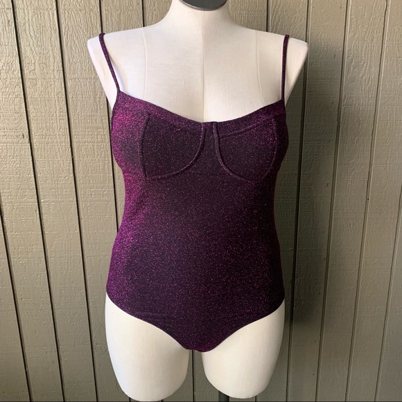 wild fable Tops - Wild Fable Black/Purple Shimmer Bodysuit